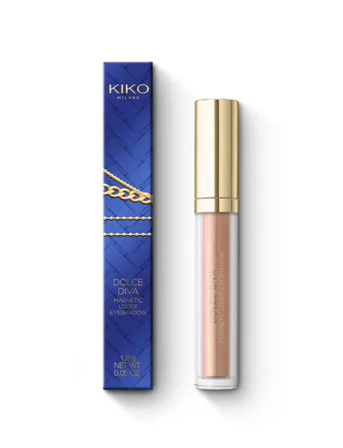 Metaliniai magnetiniai birūs pudriniai akių šešėliai Kiko Milano Dolce Diva, atspalvis 02