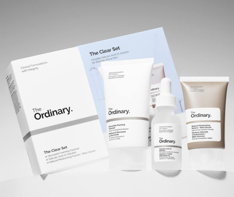 Veido priežiūros rinkinys The Ordinary Clear Set: prausiklis, 50 ml + serumas, 30 ml + kremas, 30 ml