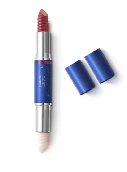 Kiko Milano Blue Me 3D efekto lūpų dažų ir balzamo duetas, spalva 02 Yes Mauve