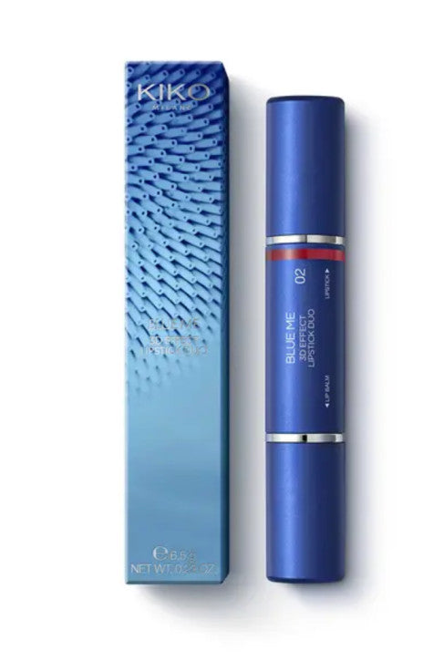 Kiko Milano Blue Me 3D efekto lūpų dažų ir balzamo duetas, spalva 02 Yes Mauve