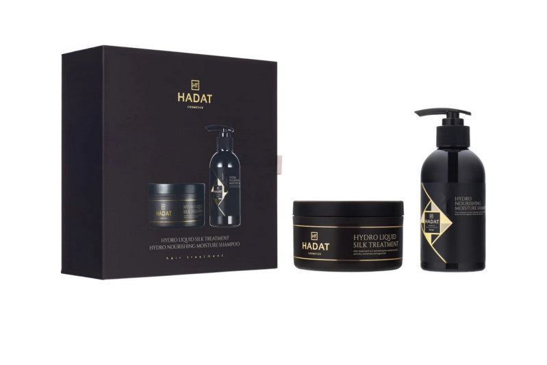 Hadat cosmetics Gift box Hydro Nourishing Moisture Shampoo And Hydro Liquid Silk Treatment – dovanų dėžutė šampūnas bei kaukė
