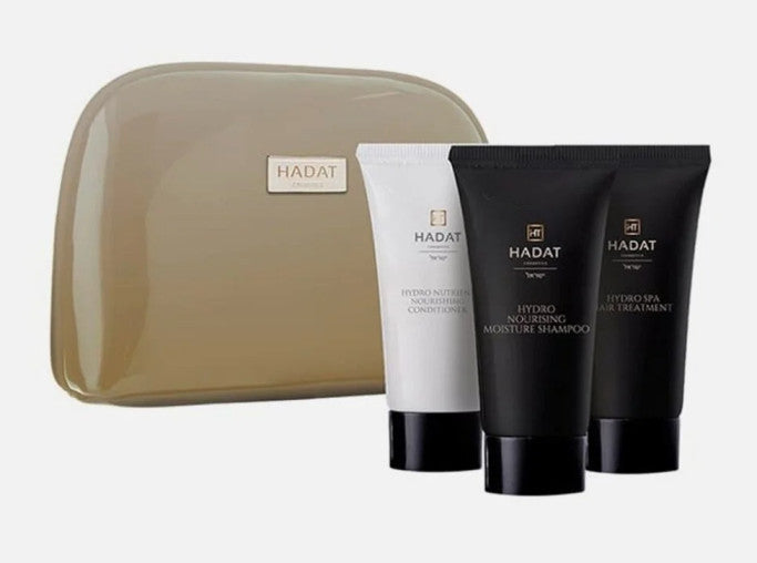 Hadat cosmetics Hydro Nourishing Kit – plaukus maitinantis, drėkinantis rinkinys su kosmetine