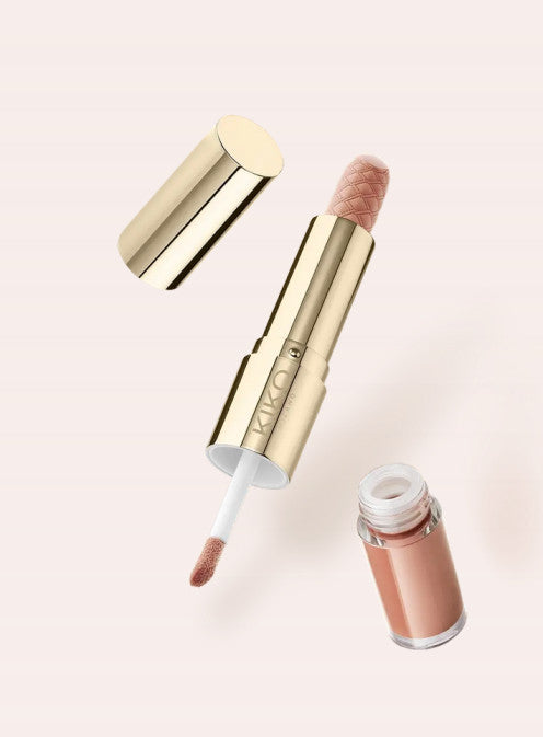 Kiko Milano matinės spalvos lūpų dažai ir spindintis lūpų blizgesys spalva 01 Enchanting Nude