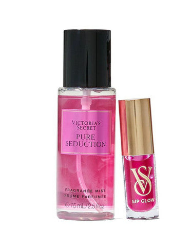 Victoria's Secret rinkinys: Pure Seduction mini kūno dulksna ir maitinantis lūpų aliejus