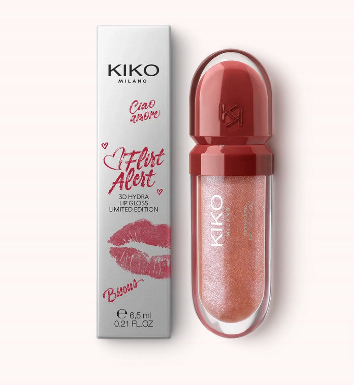 Kiko Milano 3D Hydra Flirt Alert riboto leidimo drėkinantis lūpų blizgis, spalva 01 Pink Vibes Only