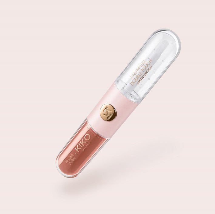 Kiko Milano riboto leidimo Threads of time dvipusis lūpų blizgis spalva 01 Soft Chestnut