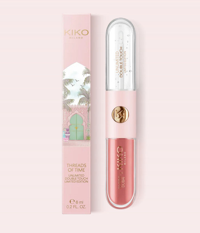 Kiko Milano riboto leidimo Threads of time dvipusis lūpų blizgis spalva 03 Mauve Statement