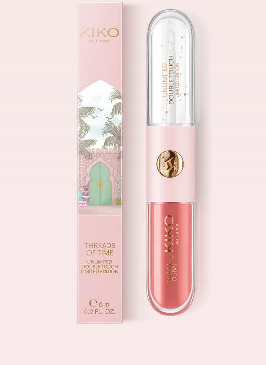 Kiko Milano riboto leidimo Threads of time dvipusis lūpų blizgis spalva 04 Warm Mauve