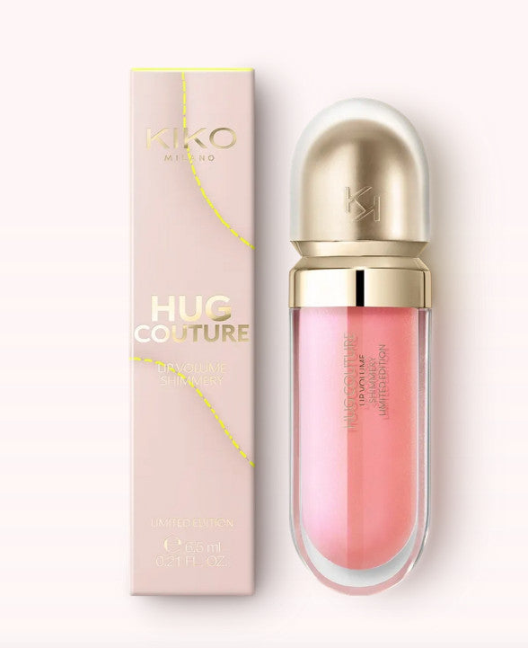 Kiko Milano „Hug Couture“ apimties suteikiantis, blizgus riboto leidimo „Lip Volume Shimmery“ lūpų blizgis, atspalvis 02