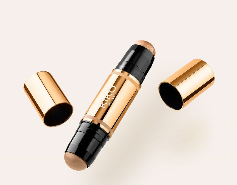 Kiko Milano Juicy Fizz All That Glam daugiafunkcis veido pieštukas su matiniu bronzantu ir švytėjimo suteikiančia priemone, atspalvis 02